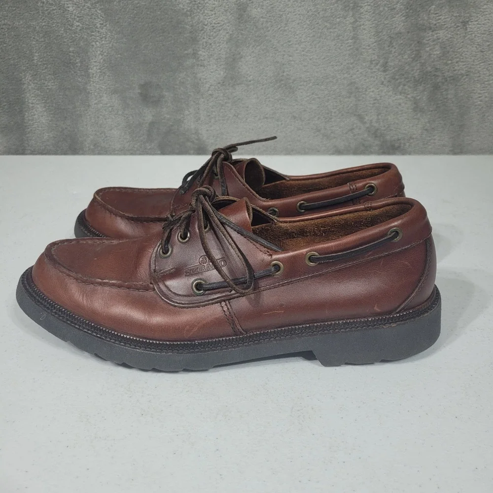 Sebago Lite Boat Shoes Mens 10.5 Brown Lites Deck Camp Shoes Leather USA Made